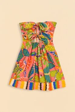 Farm Rio Coral Graphic Macaws Organic Cotton Mini Dress 11 Farm Rio Coral Graphic Macaws Organic Cotton Mini Dress -Colorful Wear Store 309347 06
