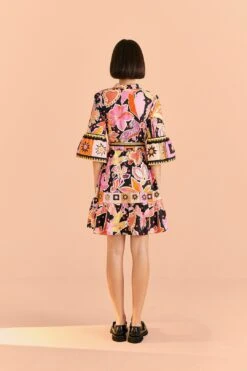 Farm Rio Black Enchanted Nature Mini Dress 9 Farm Rio Black Enchanted Nature Mini Dress -Colorful Wear Store 309357 04