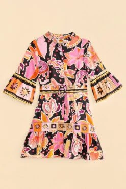 Farm Rio Black Enchanted Nature Mini Dress 11 Farm Rio Black Enchanted Nature Mini Dress -Colorful Wear Store 309357 06