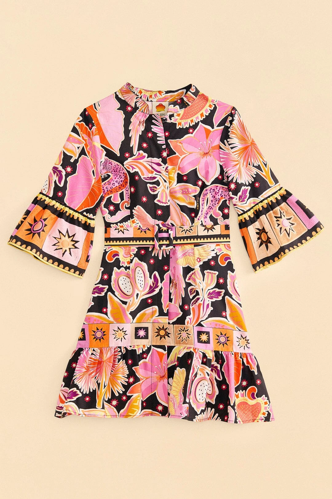 Farm Rio Black Enchanted Nature Mini Dress 6 Farm Rio Black Enchanted Nature Mini Dress - Image 6