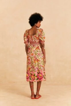 Farm Rio Pink Painted Bananas Midi Dress 9 Farm Rio Pink Painted Bananas Midi Dress -Colorful Wear Store 309358 04