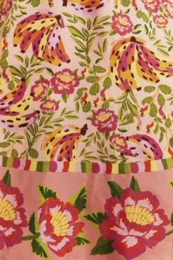 Farm Rio Pink Painted Bananas Midi Dress 10 Farm Rio Pink Painted Bananas Midi Dress -Colorful Wear Store 309358 05