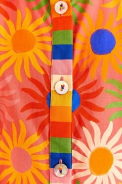 Farm Rio Coral Mixed Graphic Macaws Midi Dress -Colorful Wear Store 309363 05