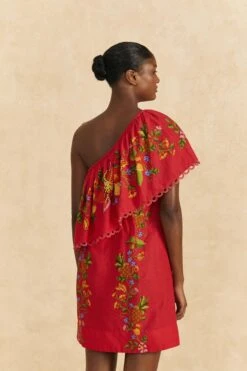 Farm Rio Red Tropical Romance Mini Dress -Colorful Wear Store 309368 04