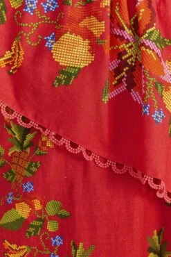 Farm Rio Red Tropical Romance Mini Dress -Colorful Wear Store 309368 05