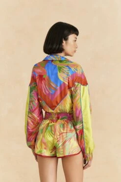 Farm Rio Lime Painted Birds Shorts -Colorful Wear Store 309369 03