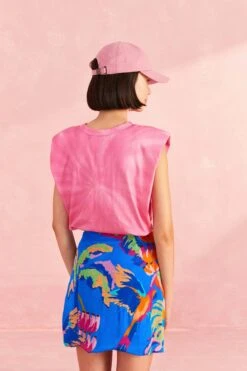 Farm Rio Blue Painted Jungle Mini Skirt 8 Farm Rio Blue Painted Jungle Mini Skirt -Colorful Wear Store 309380 04