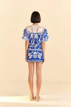 Farm Rio Navy Blue Jungle Scarf Mini Skirt -Colorful Wear Store 309382 04