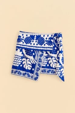 Farm Rio Navy Blue Jungle Scarf Mini Skirt -Colorful Wear Store 309382 06