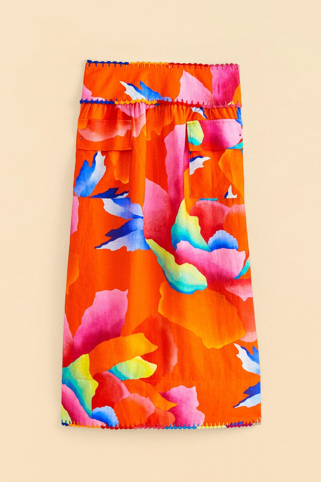 Farm Rio Red Ombre Chita Midi Skirt 6 Farm Rio Red Ombre Chita Midi Skirt - Image 6