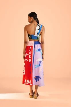 Farm Rio Brasil Bahia Scarves Midi Skirt -Colorful Wear Store 309391 04