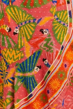Farm Rio Coral Mixed Graphic Macaws Midi Skirt -Colorful Wear Store 309396 05