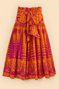 Farm Rio Orange Pineapple Love Organic Cotton Maxi Skirt -Colorful Wear Store 309397 06