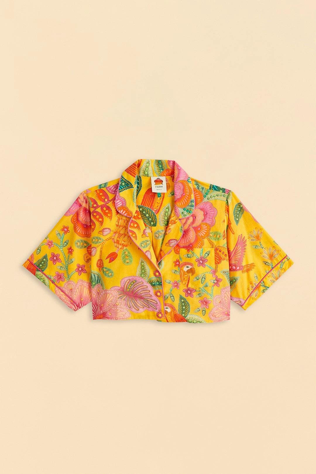 Farm Rio Yellow Macaw Bloom Shirt 6 Farm Rio Yellow Macaw Bloom Shirt - Image 6