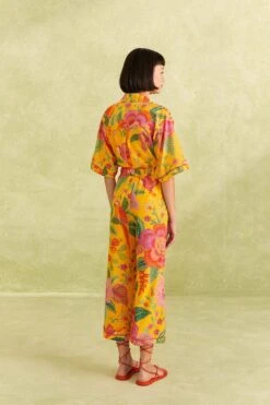 Farm Rio Yellow Macaw Bloom Pants 8 Farm Rio Yellow Macaw Bloom Pants -Colorful Wear Store 309404 04