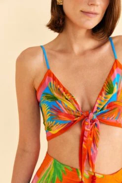 Farm Rio Painted Birds Scarf Top -Colorful Wear Store 309406 03