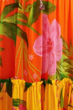 Farm Rio Mixed Romantic Garden Maxi Skirt -Colorful Wear Store 309411 04