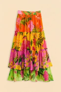 Farm Rio Mixed Romantic Garden Maxi Skirt -Colorful Wear Store 309411 05