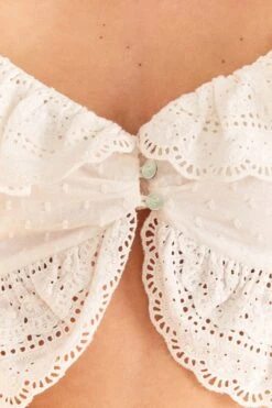 Farm Rio Off-White Lace Crop Top -Colorful Wear Store 309426 05