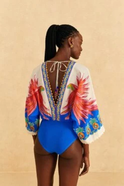 Farm Rio Off-White Vivid Garden Bodysuit 7 Farm Rio Off-White Vivid Garden Bodysuit -Colorful Wear Store 309429 03