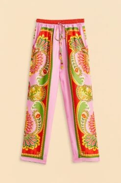 Farm Rio Beach Toucans Scarf Lenzing™ Ecovero™ Viscose Pants -Colorful Wear Store 309435 05