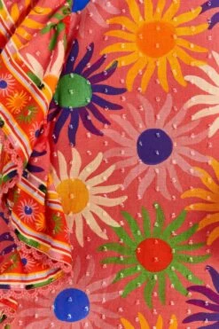 Farm Rio Coral Summer Sun Blouse 9 Farm Rio Coral Summer Sun Blouse -Colorful Wear Store 309447 05