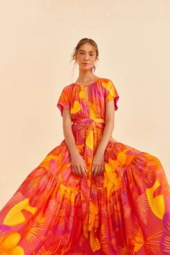 Farm Rio Summer Garden Ombre Lenzing™ Ecovero™ Viscose Maxi Dress