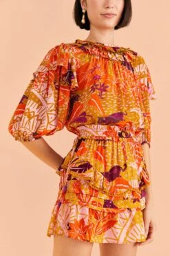 Farm Rio Beige Jungle Panther Mini Skirt -Colorful Wear Store 309452 03