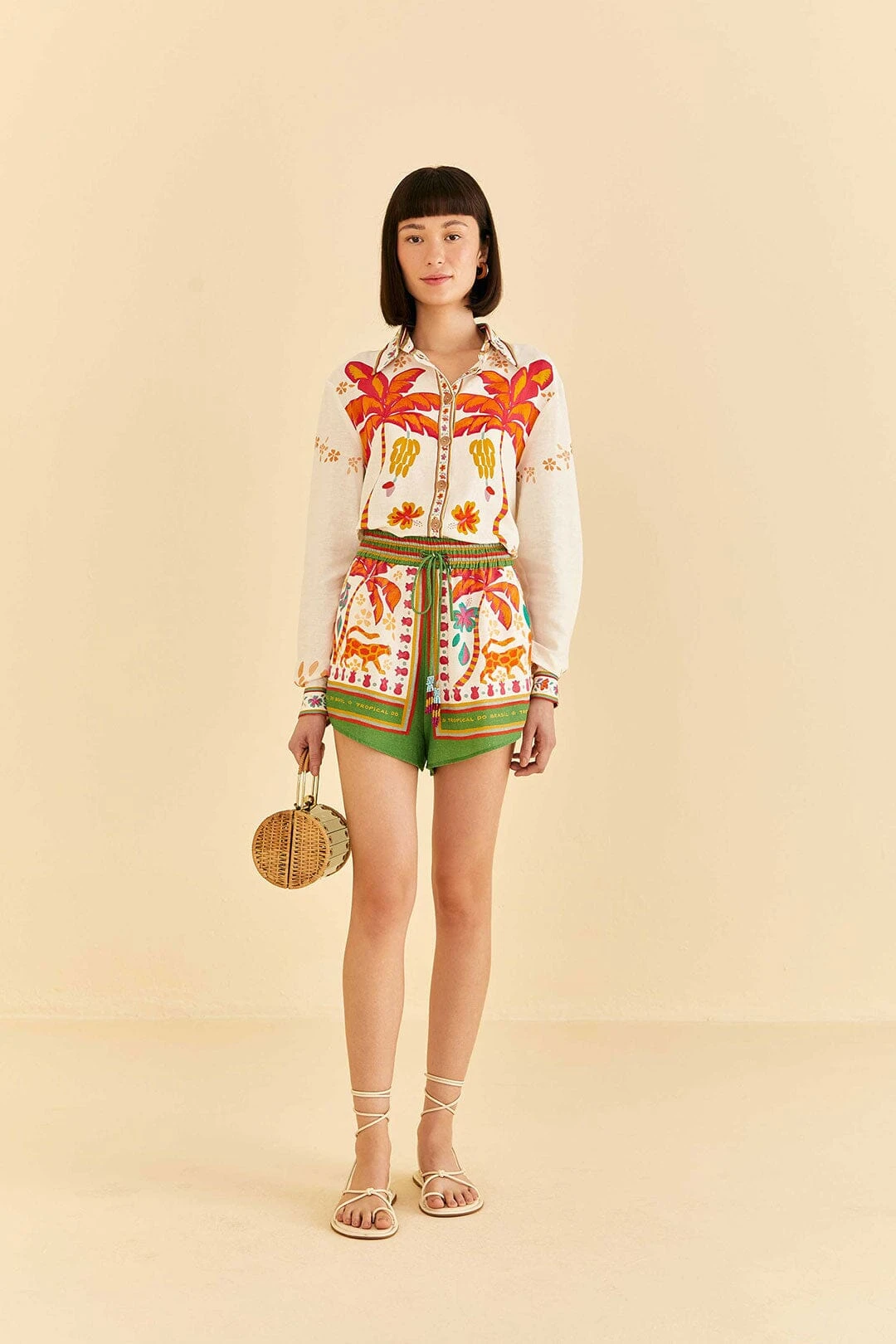 Farm Rio Green Tropical Life Shorts 1 Farm Rio Green Tropical Life Shorts