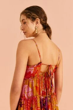 Farm Rio Beige Jungle Panther Lenzing™ Ecovero™ Viscose Maxi Dress -Colorful Wear Store 309482 03