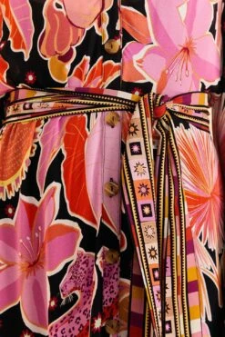 Farm Rio Black Enchanted Nature Midi Dress -Colorful Wear Store 309488 05