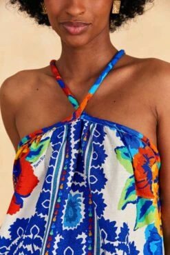 Farm Rio Off-White Flower Tapestry Blouse -Colorful Wear Store 309502 03