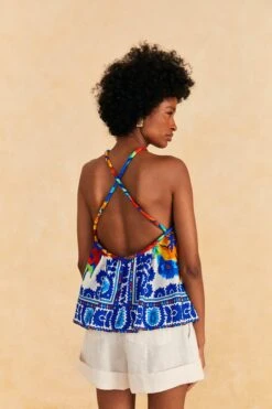 Farm Rio Off-White Flower Tapestry Blouse -Colorful Wear Store 309502 04