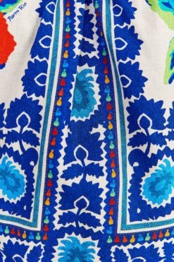 Farm Rio Off-White Flower Tapestry Blouse -Colorful Wear Store 309502 05