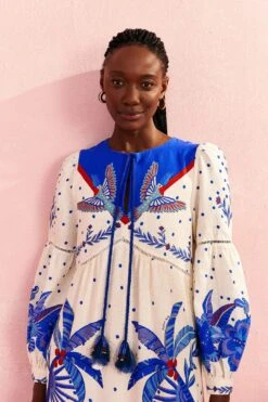 Farm Rio Off-White Jungle Chic Midi Dress 8 Farm Rio Off-White Jungle Chic Midi Dress -Colorful Wear Store 309509 03