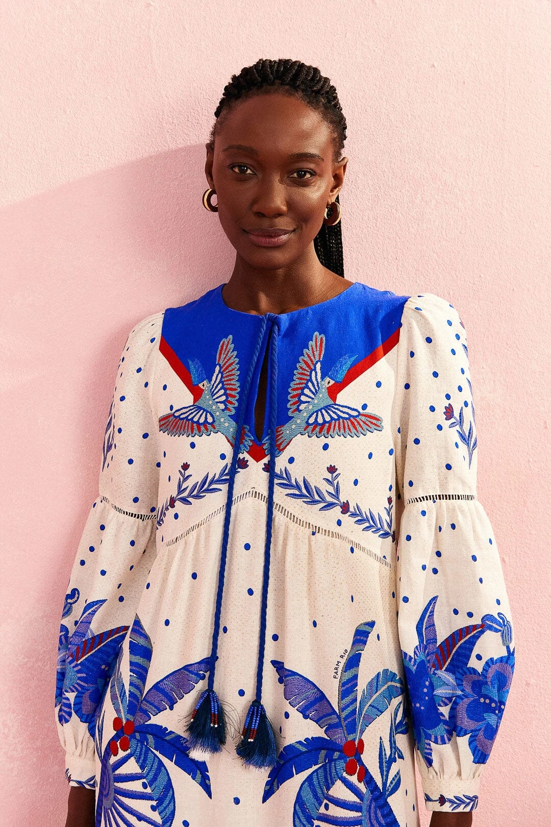 Farm Rio Off-White Jungle Chic Midi Dress 3 Farm Rio Off-White Jungle Chic Midi Dress - Image 3