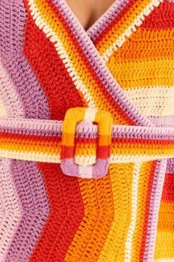 Farm Rio Multi Stripes Crochet Dress 9 Farm Rio Multi Stripes Crochet Dress -Colorful Wear Store 309551 05