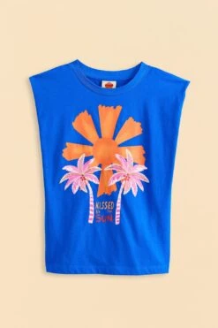 Farm Rio Blue Kissed By The Sun Organic Cotton T-Shirt 9 Farm Rio Blue Kissed By The Sun Organic Cotton T-Shirt -Colorful Wear Store 309573 05