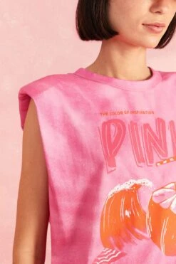 Farm Rio Pink Coconut Organic Cotton T-Shirt -Colorful Wear Store 309575 03