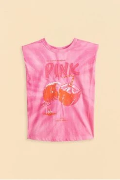 Farm Rio Pink Coconut Organic Cotton T-Shirt -Colorful Wear Store 309575 06