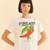 Farm Rio Off-White Peppers Organic Cotton T-shirt