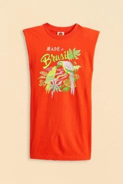 Farm Rio Red Brasil Mini T-Shirt Dress -Colorful Wear Store 309588 06