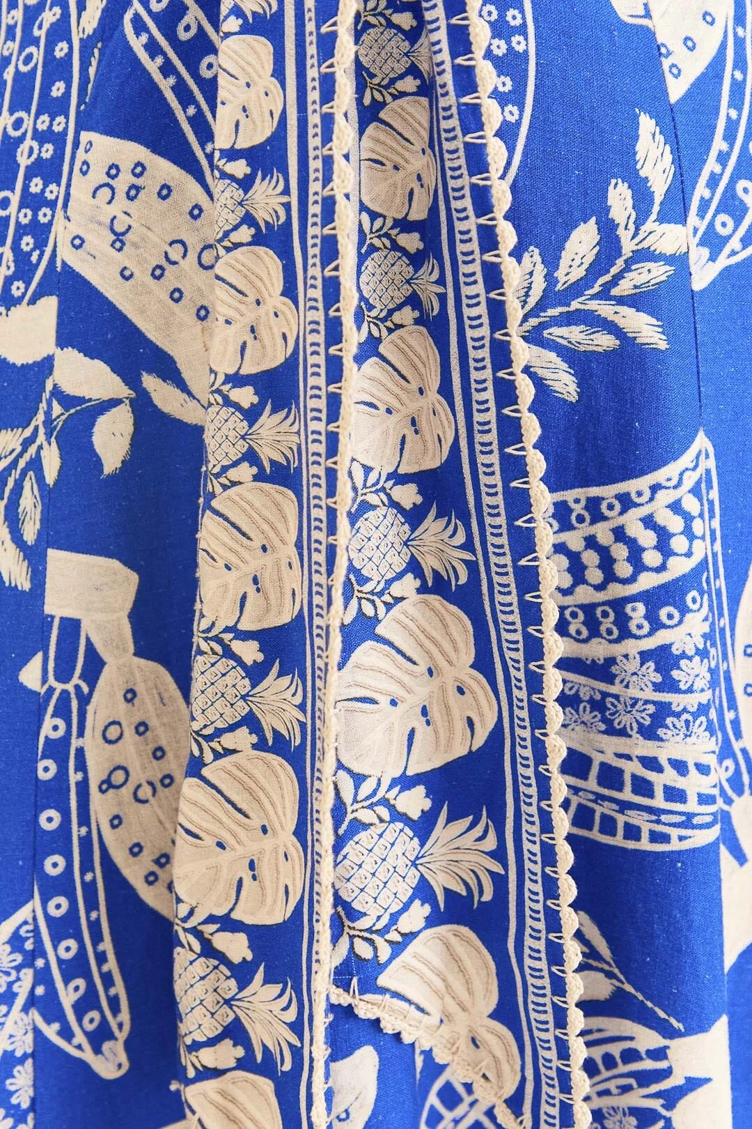 Farm Rio Blue Lace Banana Midi Dress 4 Farm Rio Blue Lace Banana Midi Dress - Image 4