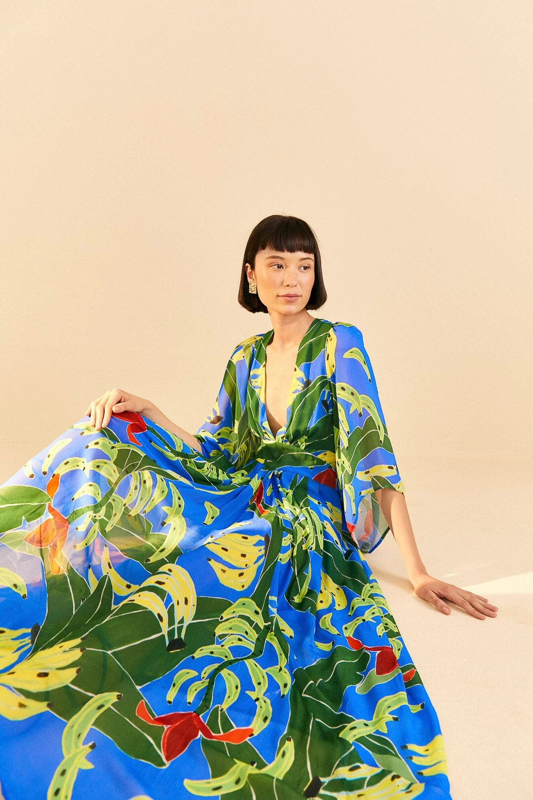 Farm Rio Blue Banana Leaves Maxi Dress 2 Farm Rio Blue Banana Leaves Maxi Dress - Image 2