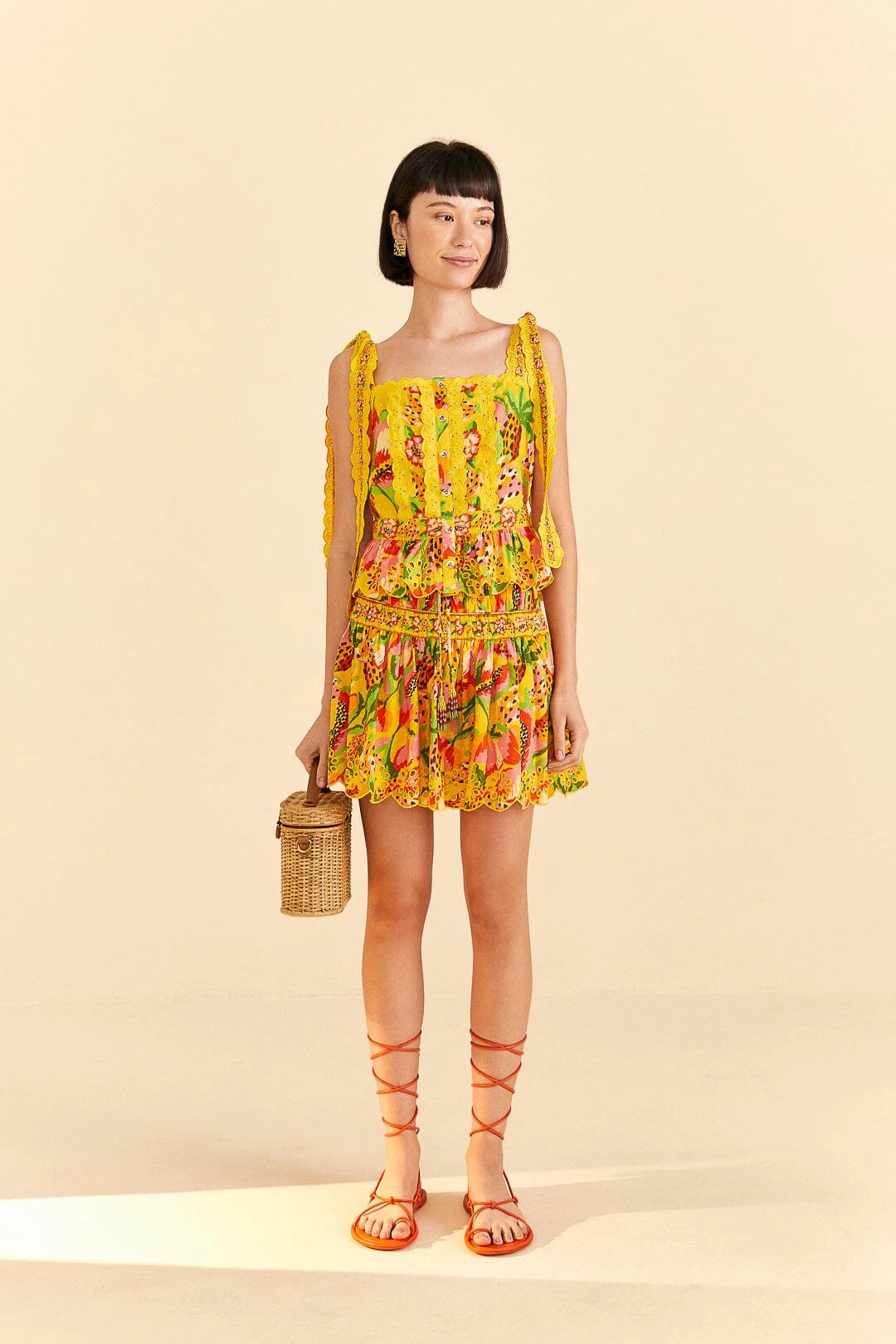 Farm Rio Yellow Fruits Paradise Mini Skirt 2 Farm Rio Yellow Fruits Paradise Mini Skirt - Image 2