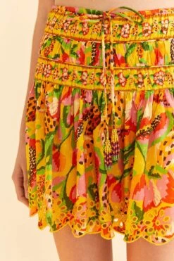 Farm Rio Yellow Fruits Paradise Mini Skirt 7 Farm Rio Yellow Fruits Paradise Mini Skirt -Colorful Wear Store 310218 03