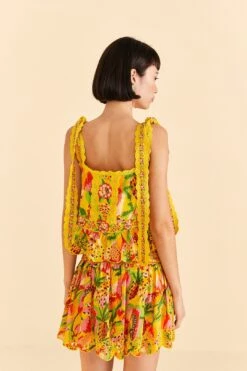 Farm Rio Yellow Fruits Paradise Mini Skirt 8 Farm Rio Yellow Fruits Paradise Mini Skirt -Colorful Wear Store 310218 04