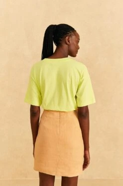 Farm Rio Beige Leaf Organic Cotton Mini Skirt -Colorful Wear Store 310279 04