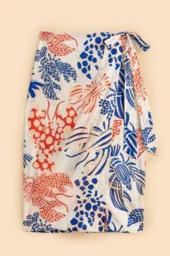 Farm Rio Off-White Mixed Lobster Wrap Skirt -Colorful Wear Store 310587 06