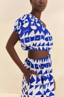 Farm Rio Off-White Pitta Tiles One-Shoulder Maxi Dress -Colorful Wear Store 310650 03